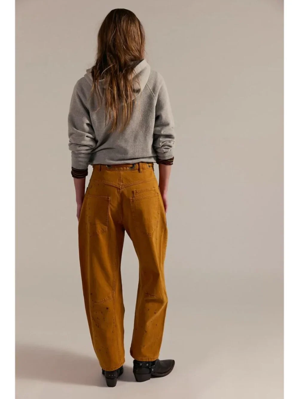 NWT Free People We The Free Moxie Pull-On Barrel Jeans Tangerine Peel 27